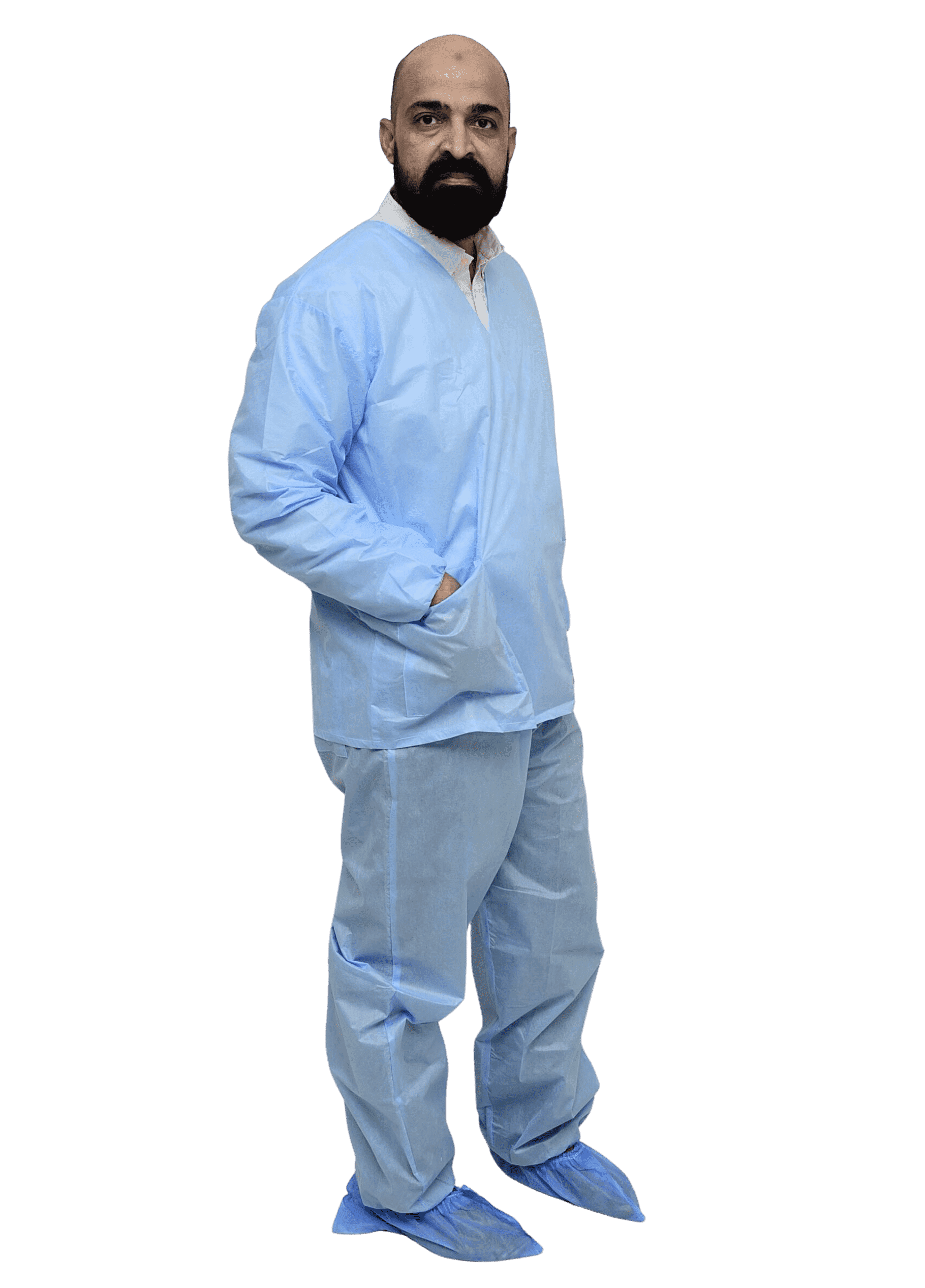 Disposable scrub suit blue color