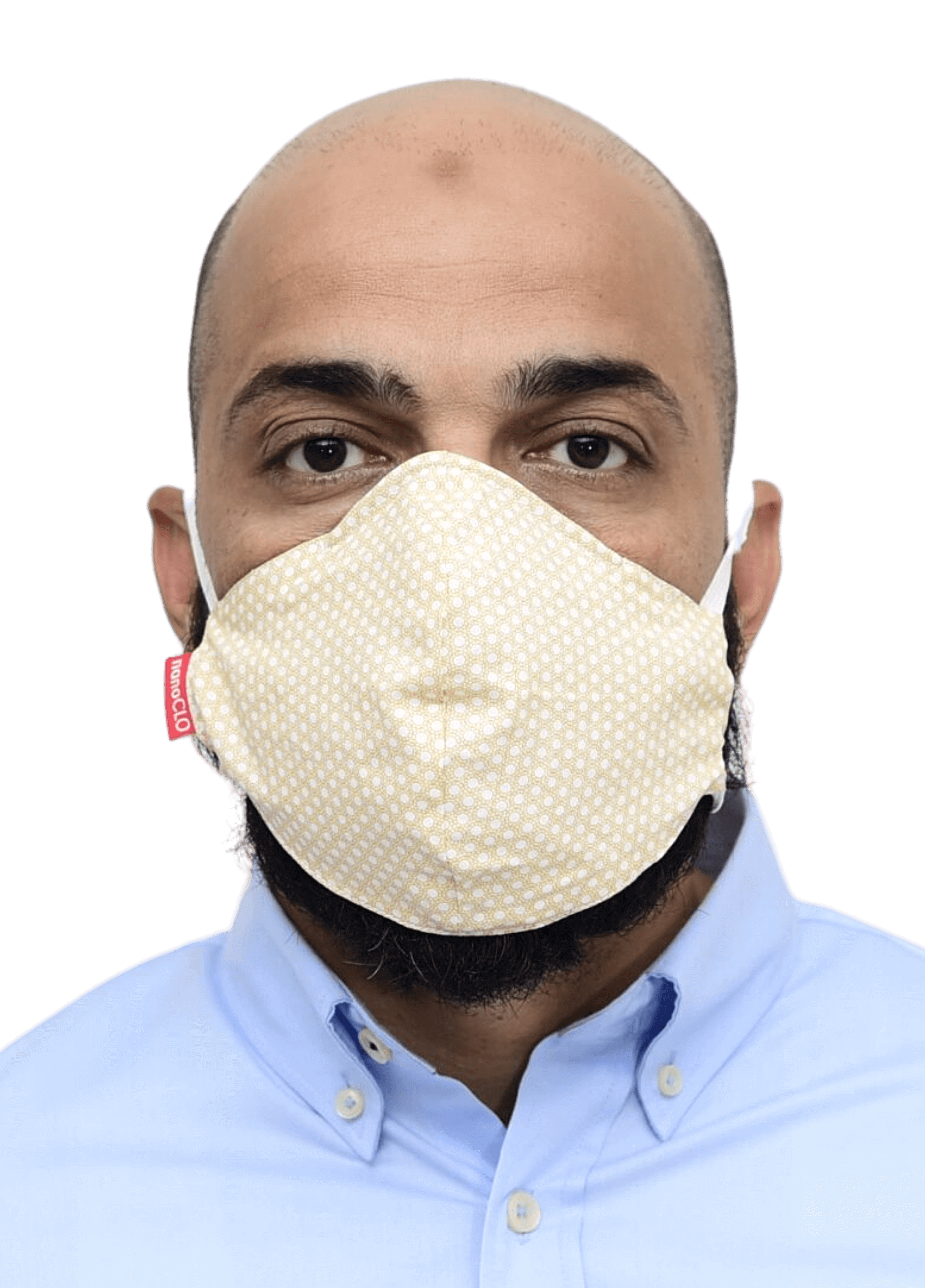 Nanofiber Filter Face Mask White Dotted